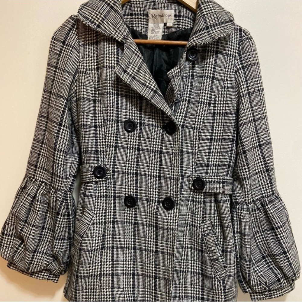 Vintage Raindrops Black and White Coat